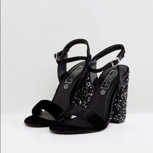 Truffle Collection Sparkle Block Heel Sandal